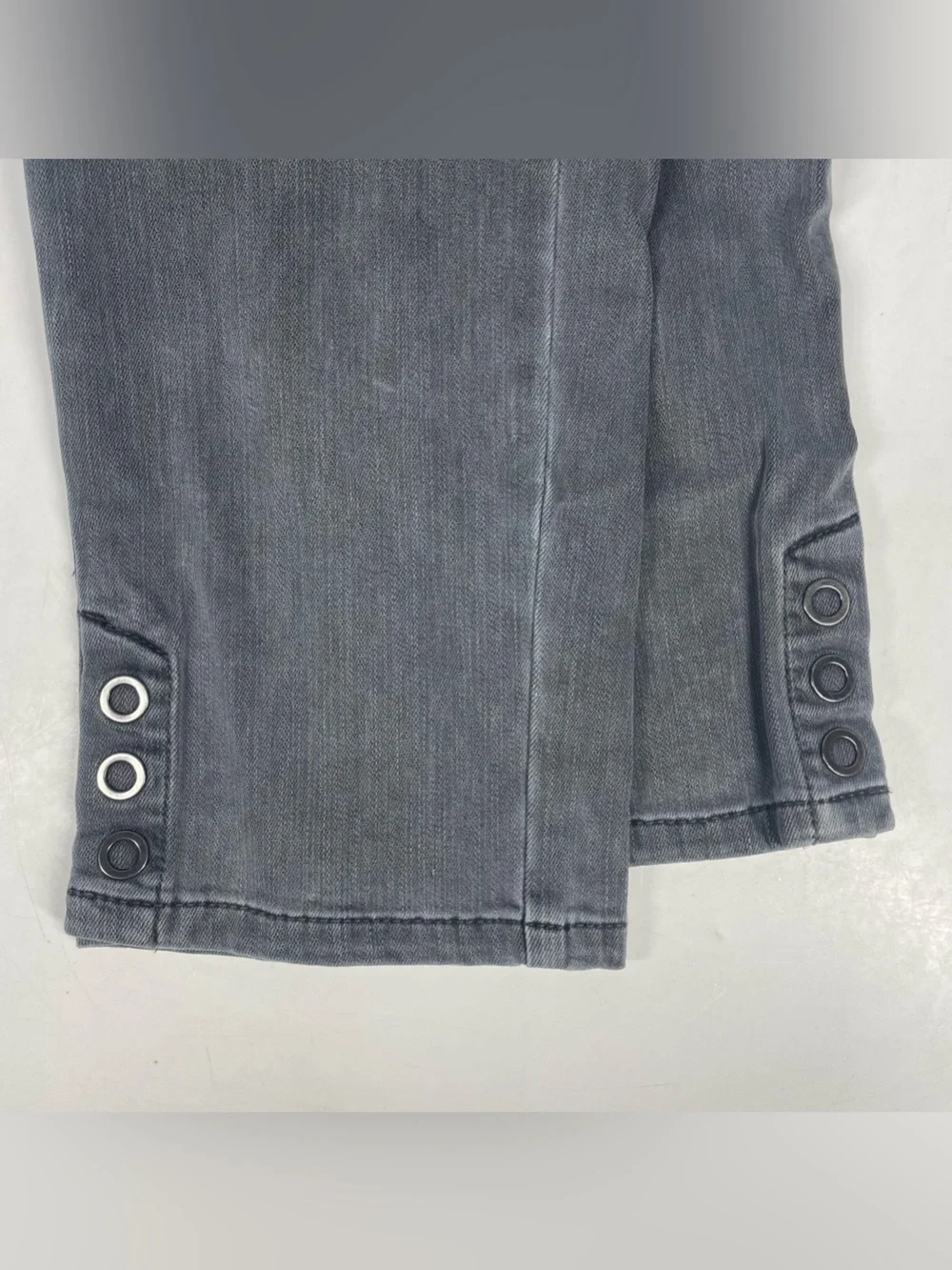 J Jill Authentic Fit Slim Leg Jeans Womens 14 Grey Denim Mid Rise Ankle